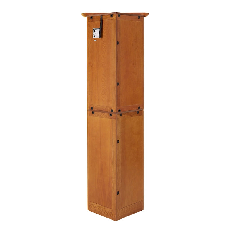 72-Inch Corner Pantry Cabinet with 8 Doors and 4 Shelves, Oak Finish