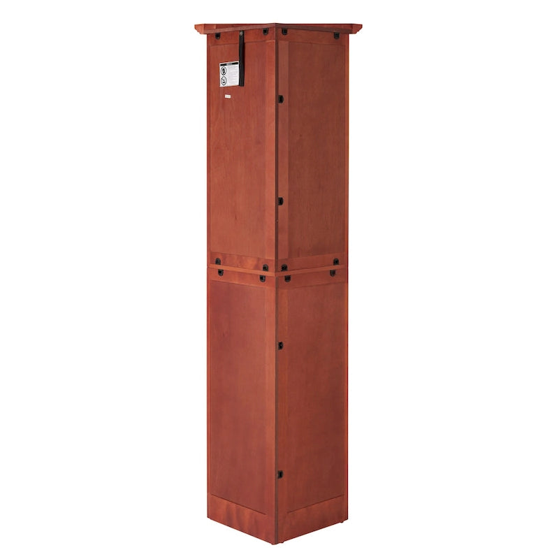 72-Inch Corner Pantry Cabinet with 8 Doors and 4 Shelves, Oak Finish