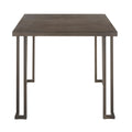 Industrial Wood Top Metal Frame Square Dining Table Antique Espresso