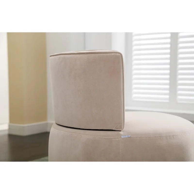 Swivel Barrel Accent Chair Velvet Upholstered Round Cuddle Seat