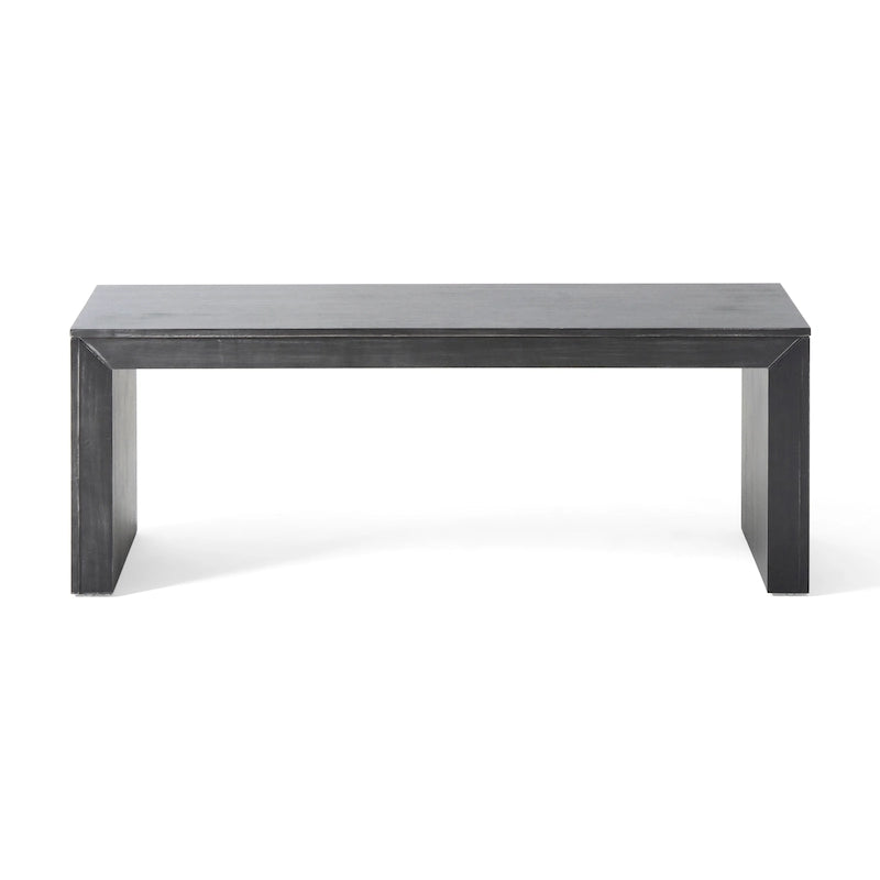 Farmhouse Acacia Wood Dining Bench in Black or Light Gray Oak
