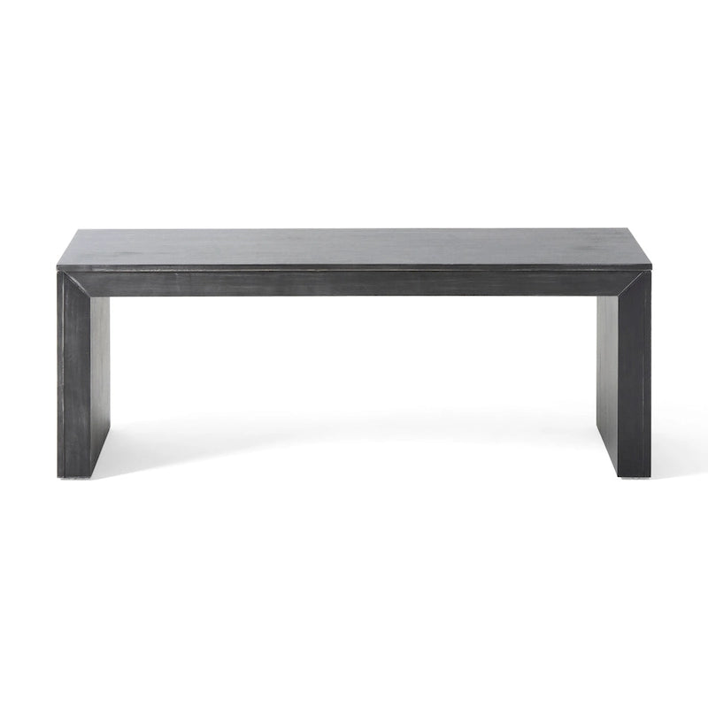 Farmhouse Acacia Wood Dining Bench in Black or Light Gray Oak