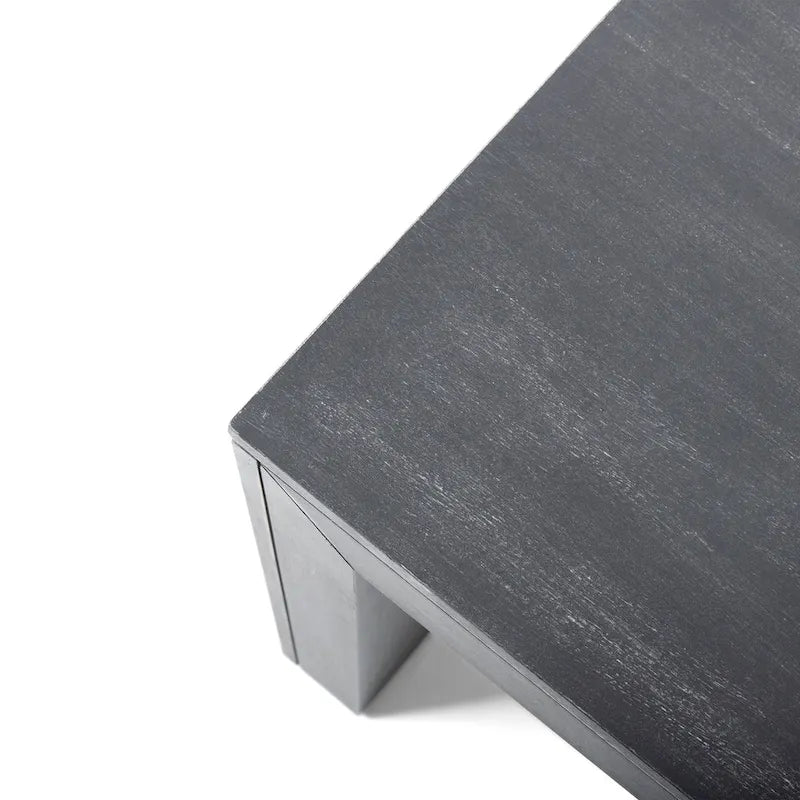 Farmhouse Acacia Wood Dining Bench in Black or Light Gray Oak