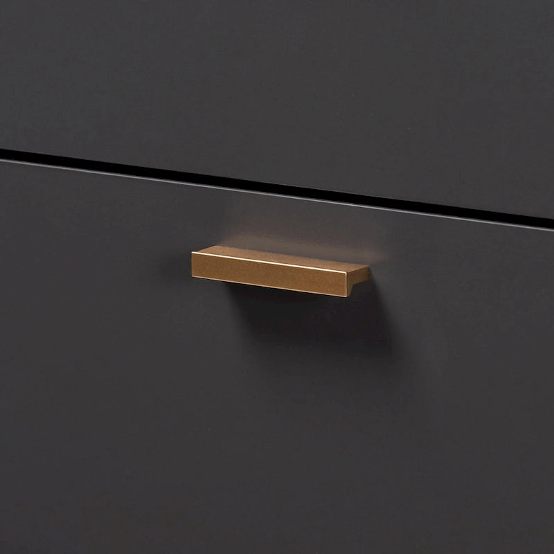 Dark Grey Gold Accent 5-Drawer Engineered Wood Storage Chest with Angled Legs