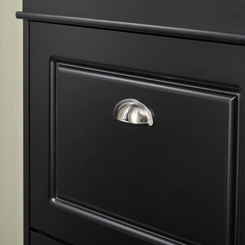 3-Drawer Flip-Door Shoe Cabinet with Top Storage Shelf White