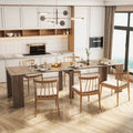 White Extendable Console Dining Table Chipboard MDF Elegant Modern