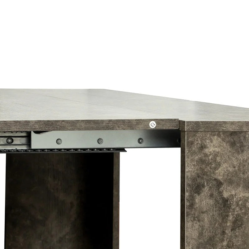 White Extendable Console Dining Table Chipboard MDF Elegant Modern