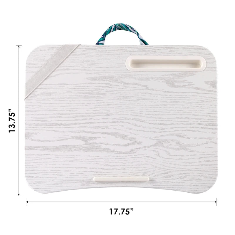 Floral Pattern Lap Desk with Phone Holder and Microbead Cushion Portable
