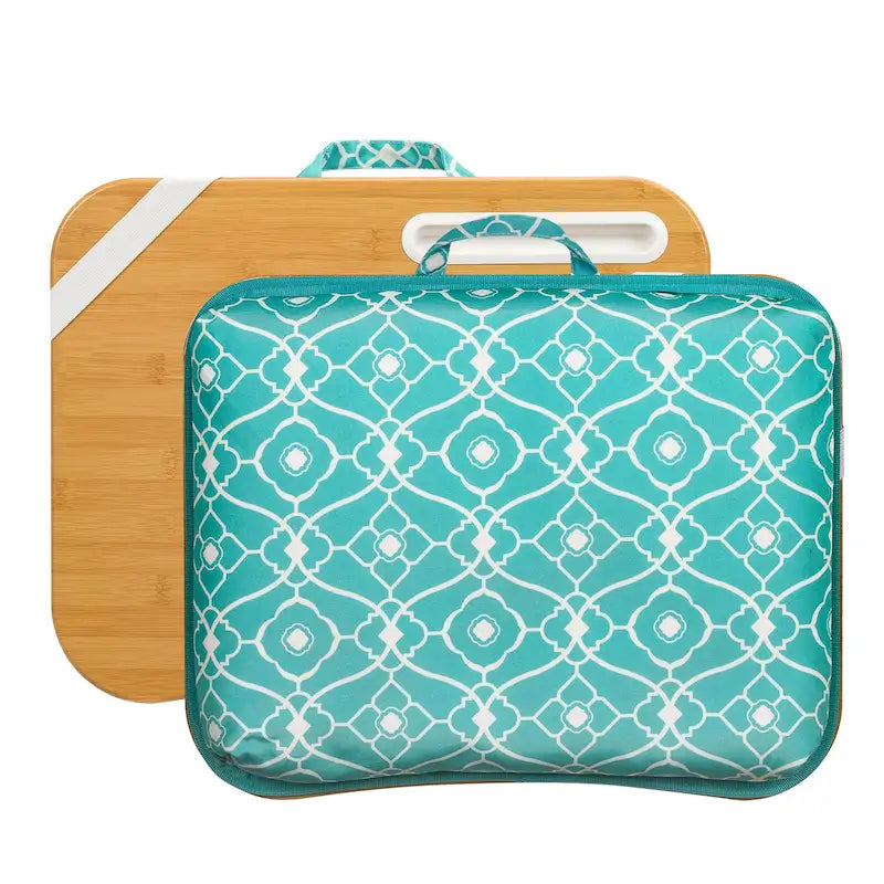 Floral Pattern Lap Desk with Phone Holder and Microbead Cushion Portable