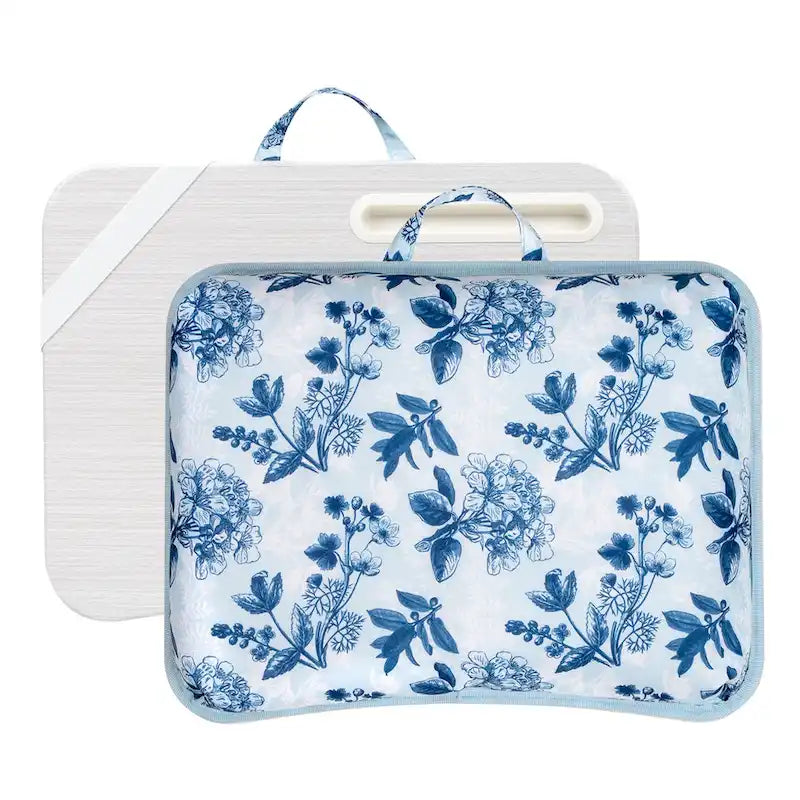 Floral Pattern Lap Desk with Phone Holder and Microbead Cushion Portable