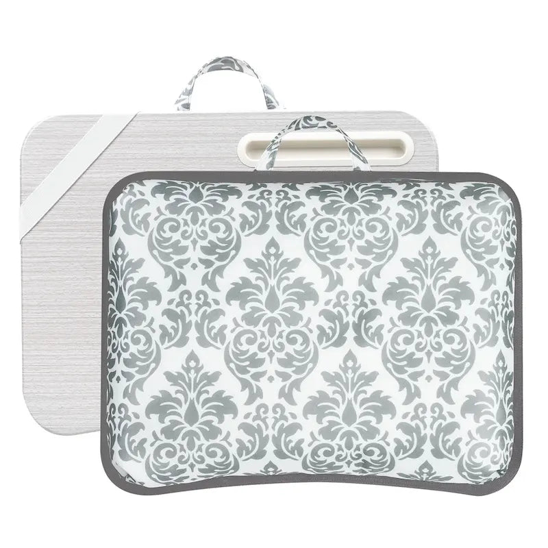 Floral Pattern Lap Desk with Phone Holder and Microbead Cushion Portable