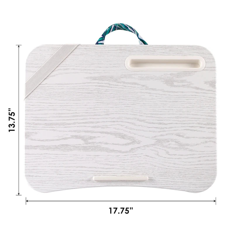 Floral Pattern Lap Desk with Phone Holder and Microbead Cushion Portable