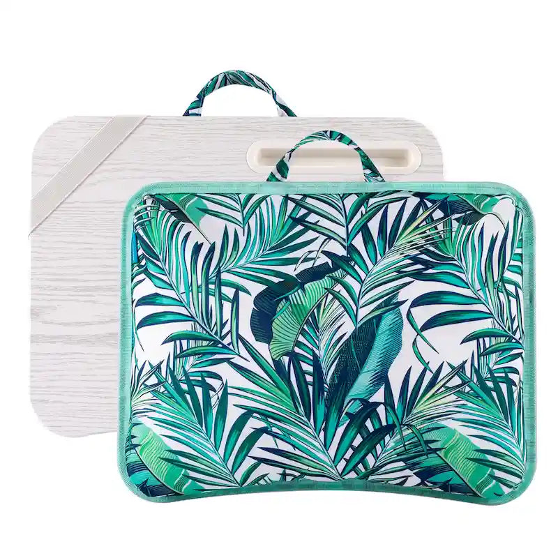 Floral Pattern Lap Desk with Phone Holder and Microbead Cushion Portable