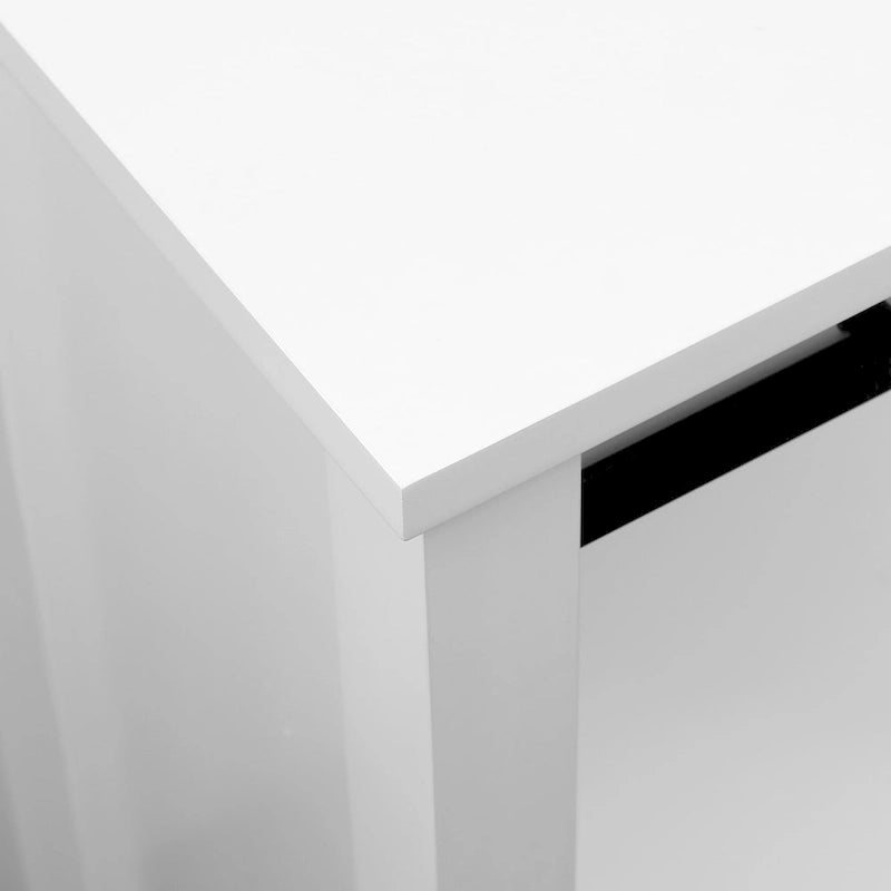 White Farmhouse Bathroom Storage Cabinet with Sliding Barn Door