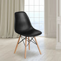 Mid-Century Modern Molded Plastic Side Chair with Wooden Legs