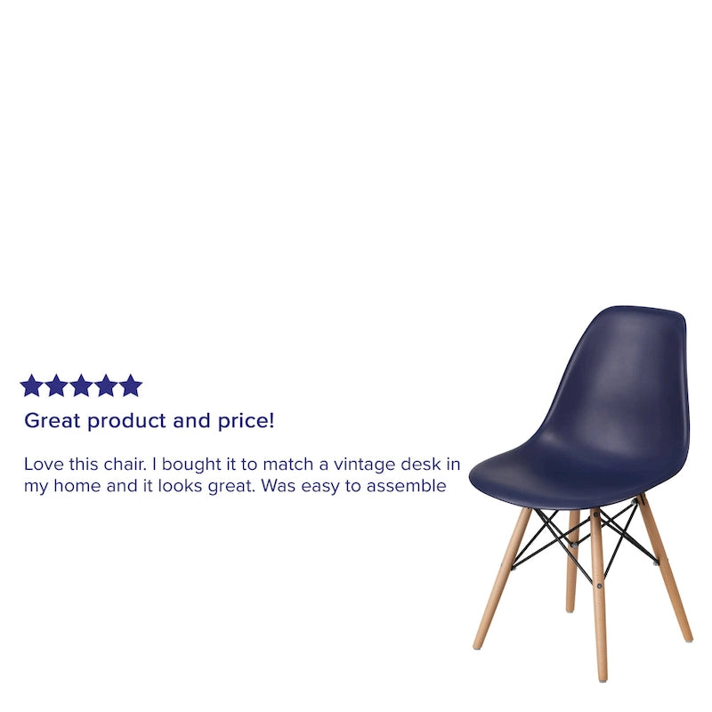 Mid-Century Modern Molded Plastic Side Chair with Wooden Legs