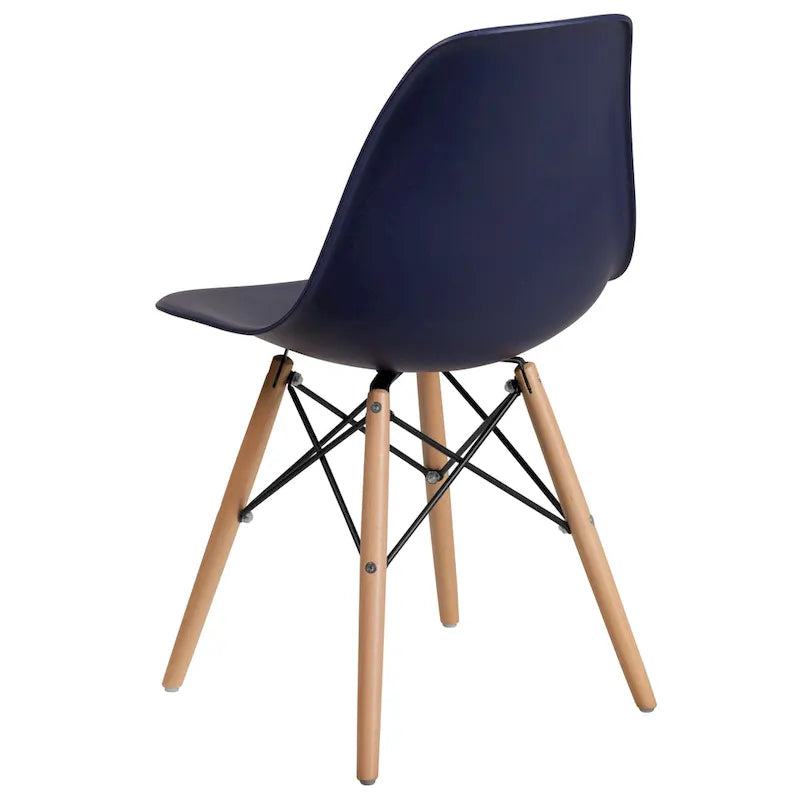 Mid-Century Modern Molded Plastic Side Chair with Wooden Legs