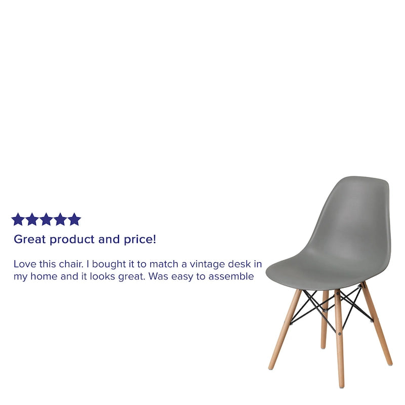 Mid-Century Modern Molded Plastic Side Chair with Wooden Legs