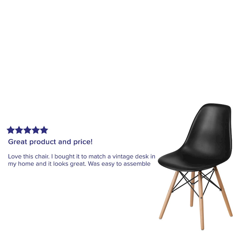 Mid-Century Modern Molded Plastic Side Chair with Wooden Legs
