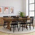 Antique Rustic Solid Pine Rectangular Folding Dining Table with X-Legs