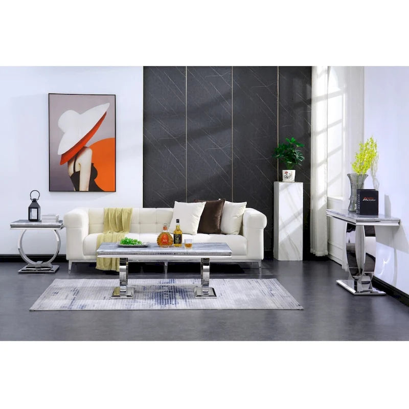 50-Inch Rectangle Console Table with U-Shaped Metal Base, MDF Top, Multiple Colors