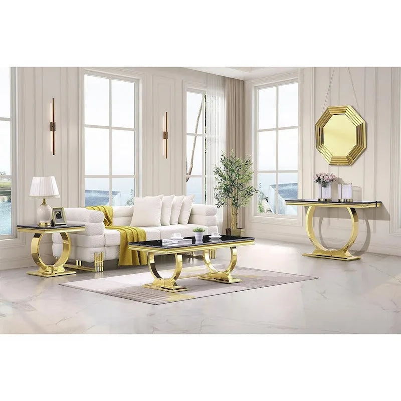 50-Inch Rectangle Console Table with U-Shaped Metal Base, MDF Top, Multiple Colors