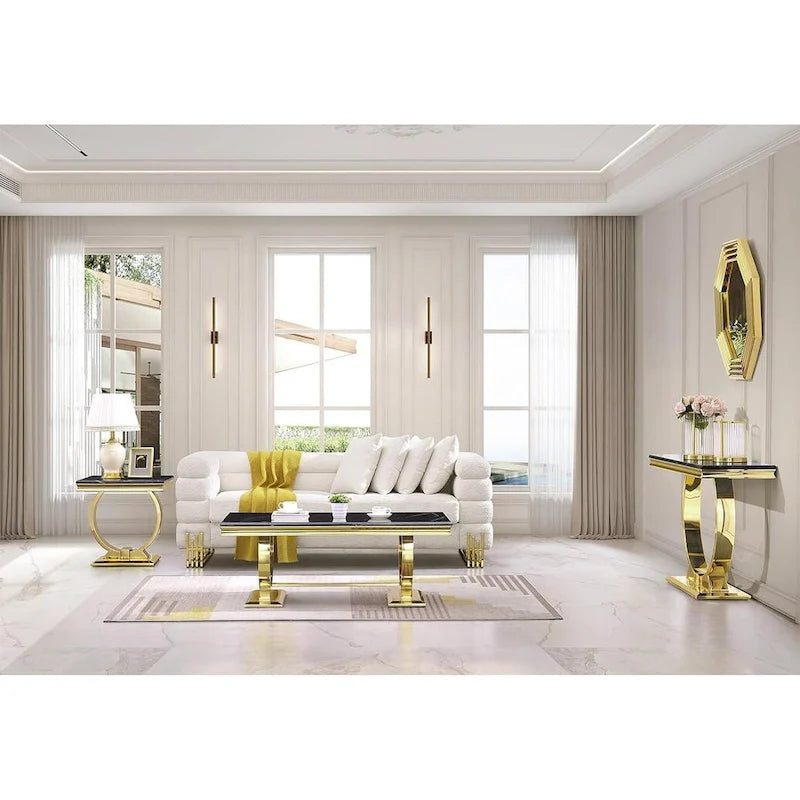 50-Inch Rectangle Console Table with U-Shaped Metal Base, MDF Top, Multiple Colors