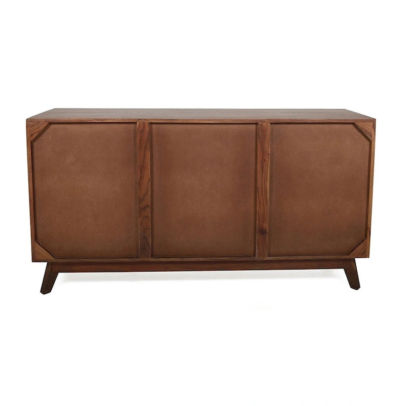 Six Drawer Solid Acacia Wood Sideboard Natural Brown Live Edge