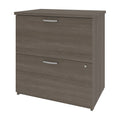 29W 2-Drawer Lateral File Cabinet with Lock Gray Wood Finish