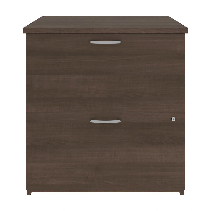 29W 2-Drawer Lateral File Cabinet with Lock Gray Wood Finish