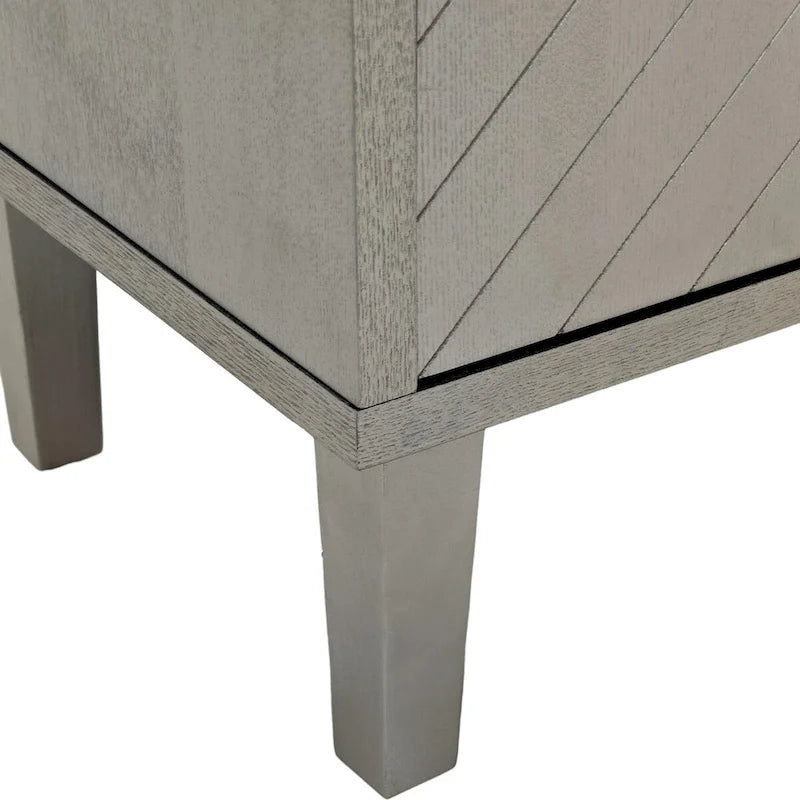 4-Door MDF Storage Cabinet with Solid Wood Pine Legs and Zinc Alloy Pulls