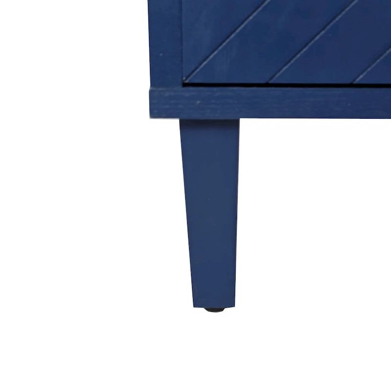 4-Door MDF Storage Cabinet with Solid Wood Pine Legs and Zinc Alloy Pulls