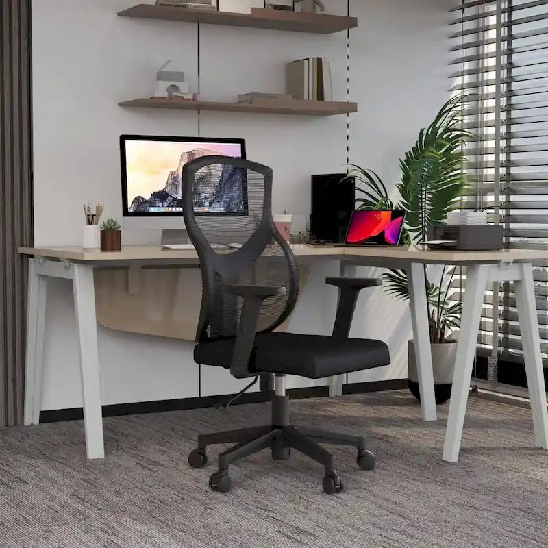 Mid-Back Ergonomic Mesh Office Chair with Adjustable Height and Swivel