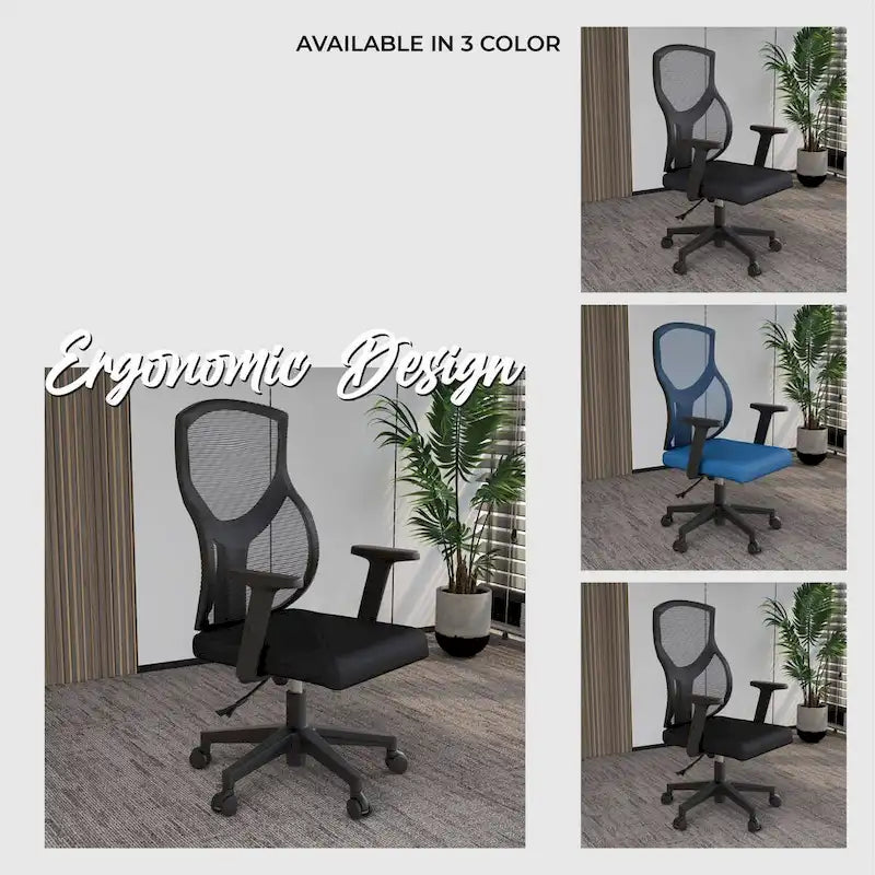 Mid-Back Ergonomic Mesh Office Chair with Adjustable Height and Swivel