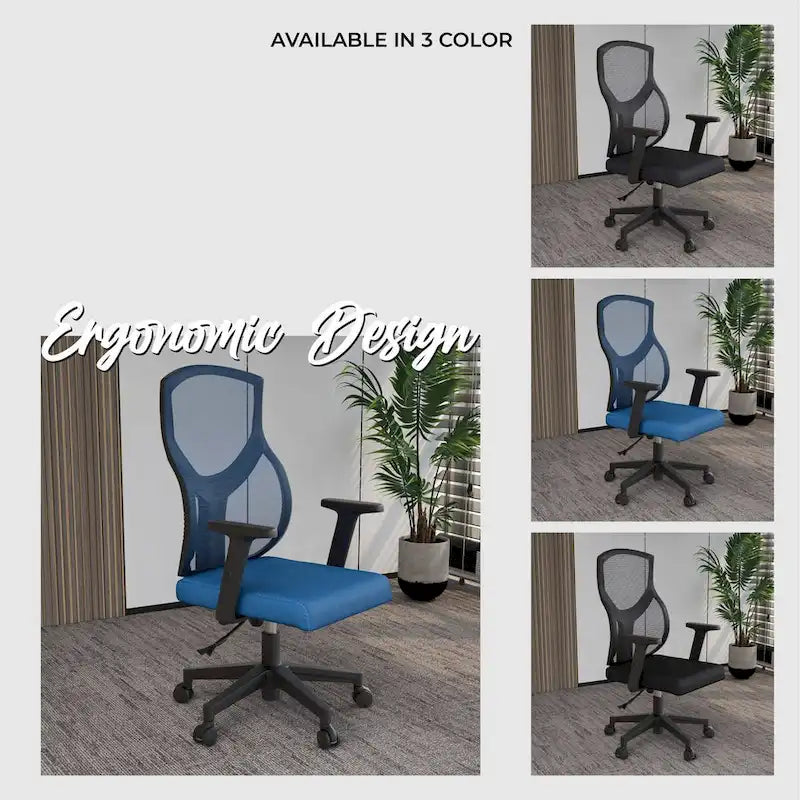 Mid-Back Ergonomic Mesh Office Chair with Adjustable Height and Swivel