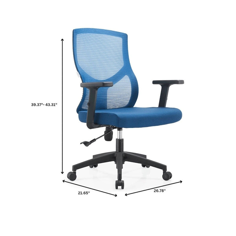 Mid-Back Ergonomic Mesh Office Chair with Adjustable Height and Swivel
