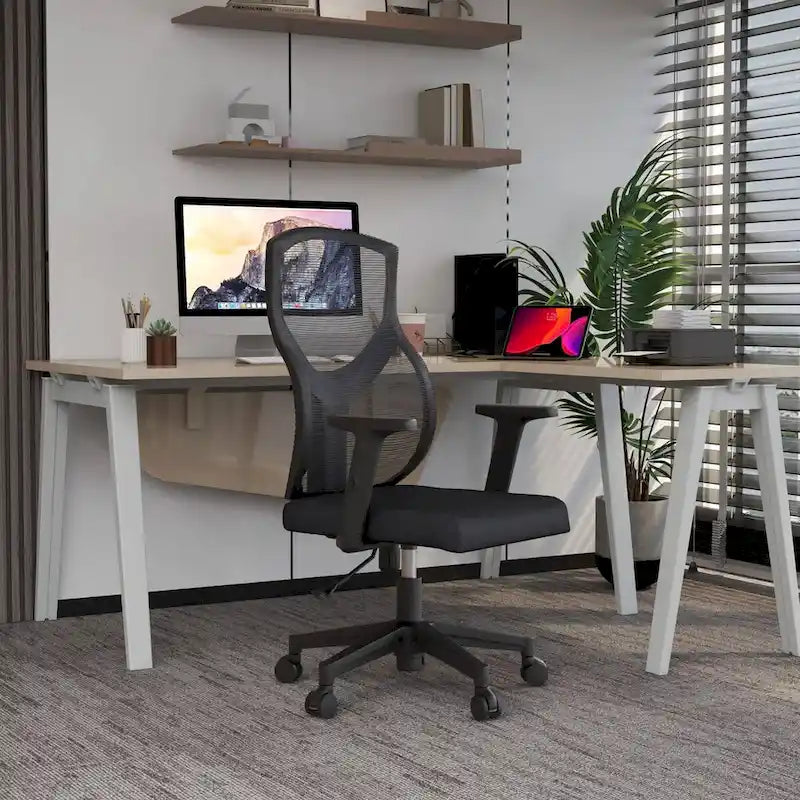 Mid-Back Ergonomic Mesh Office Chair with Adjustable Height and Swivel