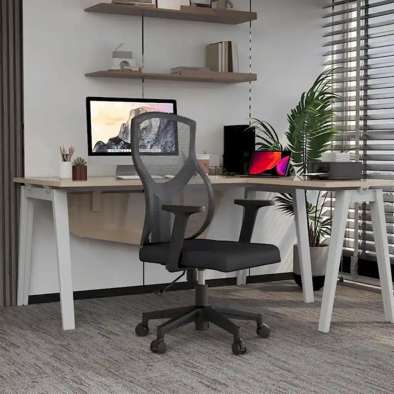 Mid-Back Ergonomic Mesh Office Chair with Adjustable Height and Swivel