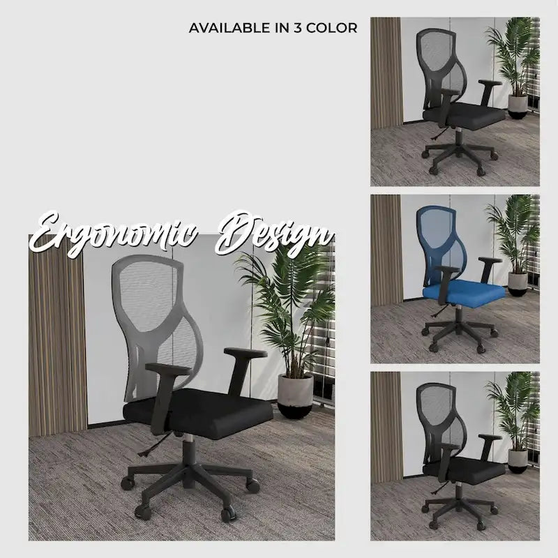 Mid-Back Ergonomic Mesh Office Chair with Adjustable Height and Swivel