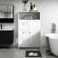 White Freestanding Bathroom Storage Cabinet with 3 Drawers and Door