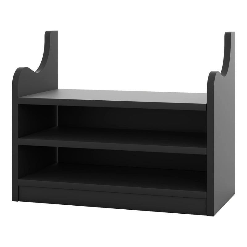Dark Gray Hall Tree with Storage Cabinets, Open Shelves, Coat Hooks, Drawers and Shoe Bench